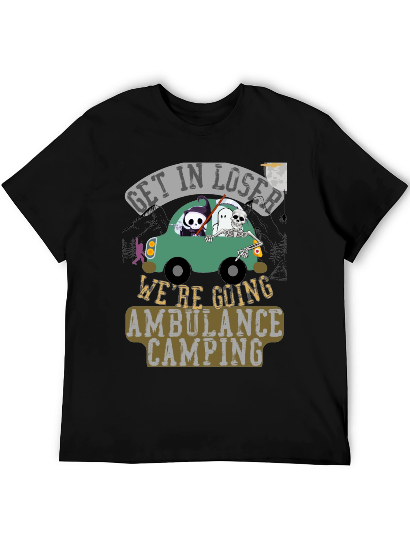 Get in Loser Ambulance Camping Graphic Tee