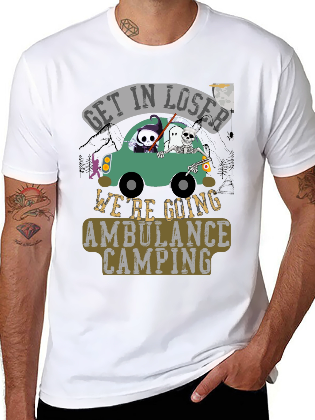 Get in Loser Ambulance Camping Graphic Tee