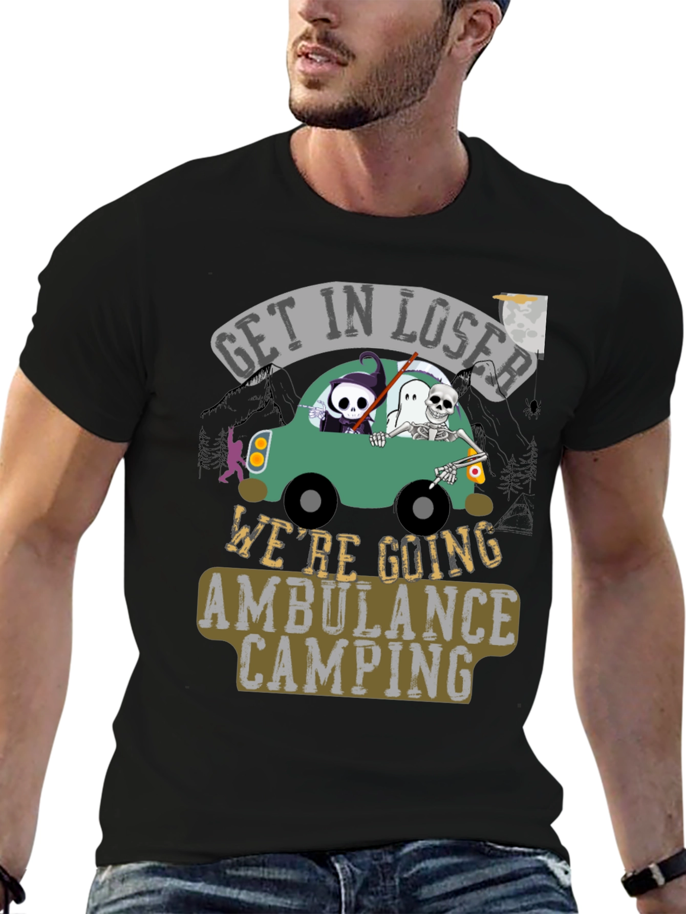 Get in Loser Ambulance Camping Graphic Tee