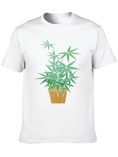 Botanical Potted Plant Graphic Tee - Black