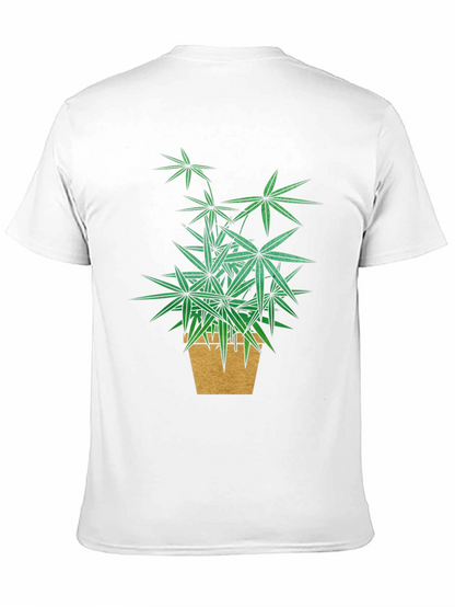 Botanical Potted Plant Graphic Tee - Black