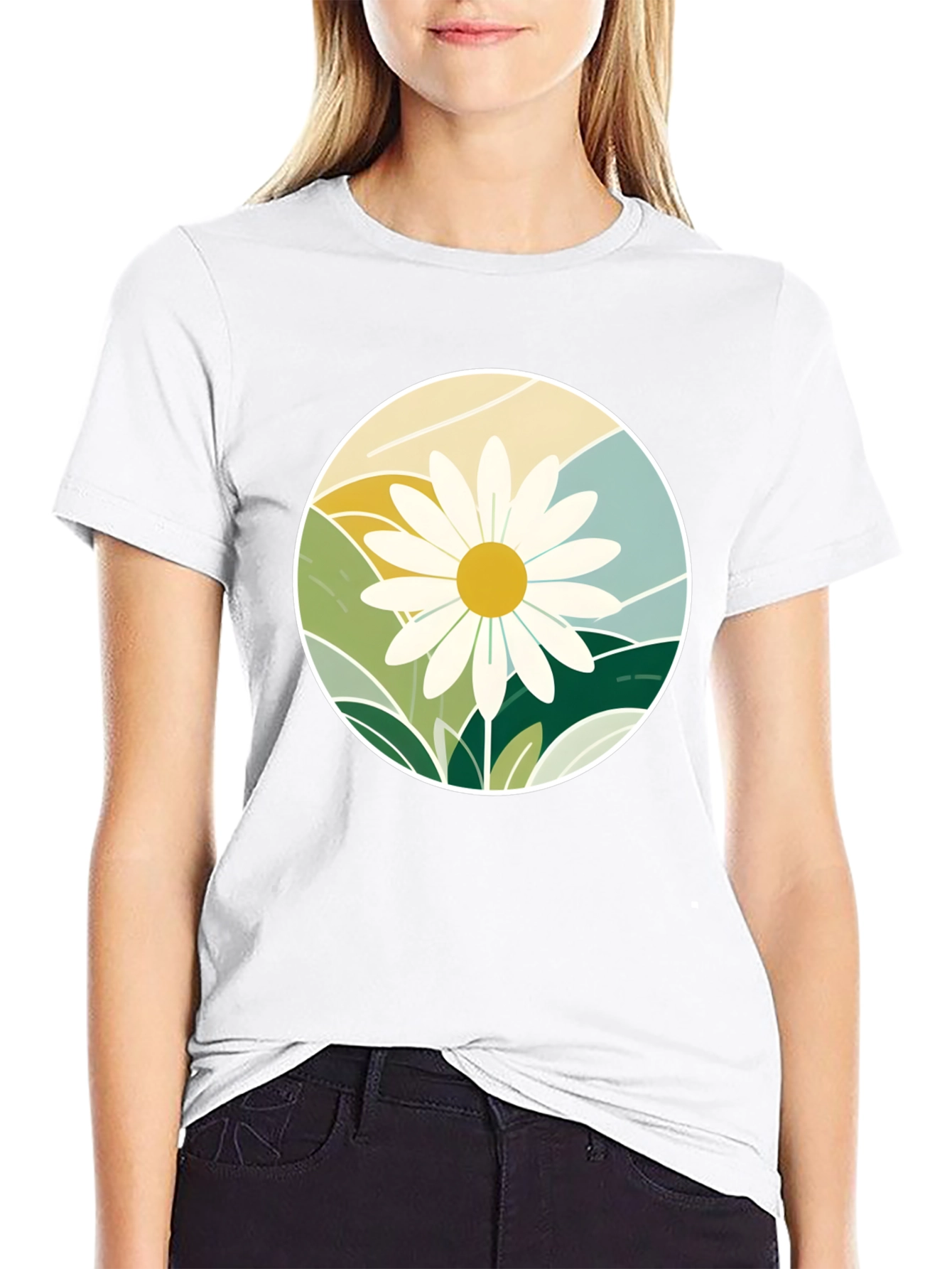 Daisy Mountainscape Graphic Tee - Black