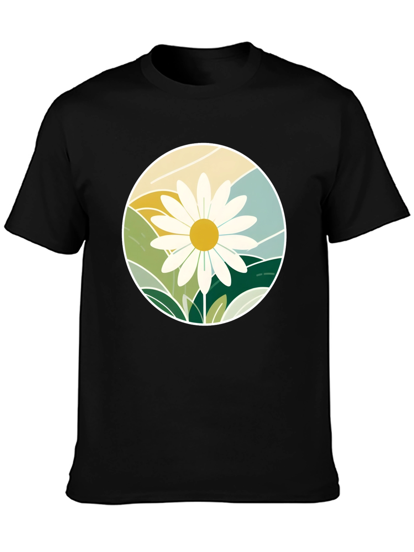 Daisy Mountainscape Graphic Tee - Black