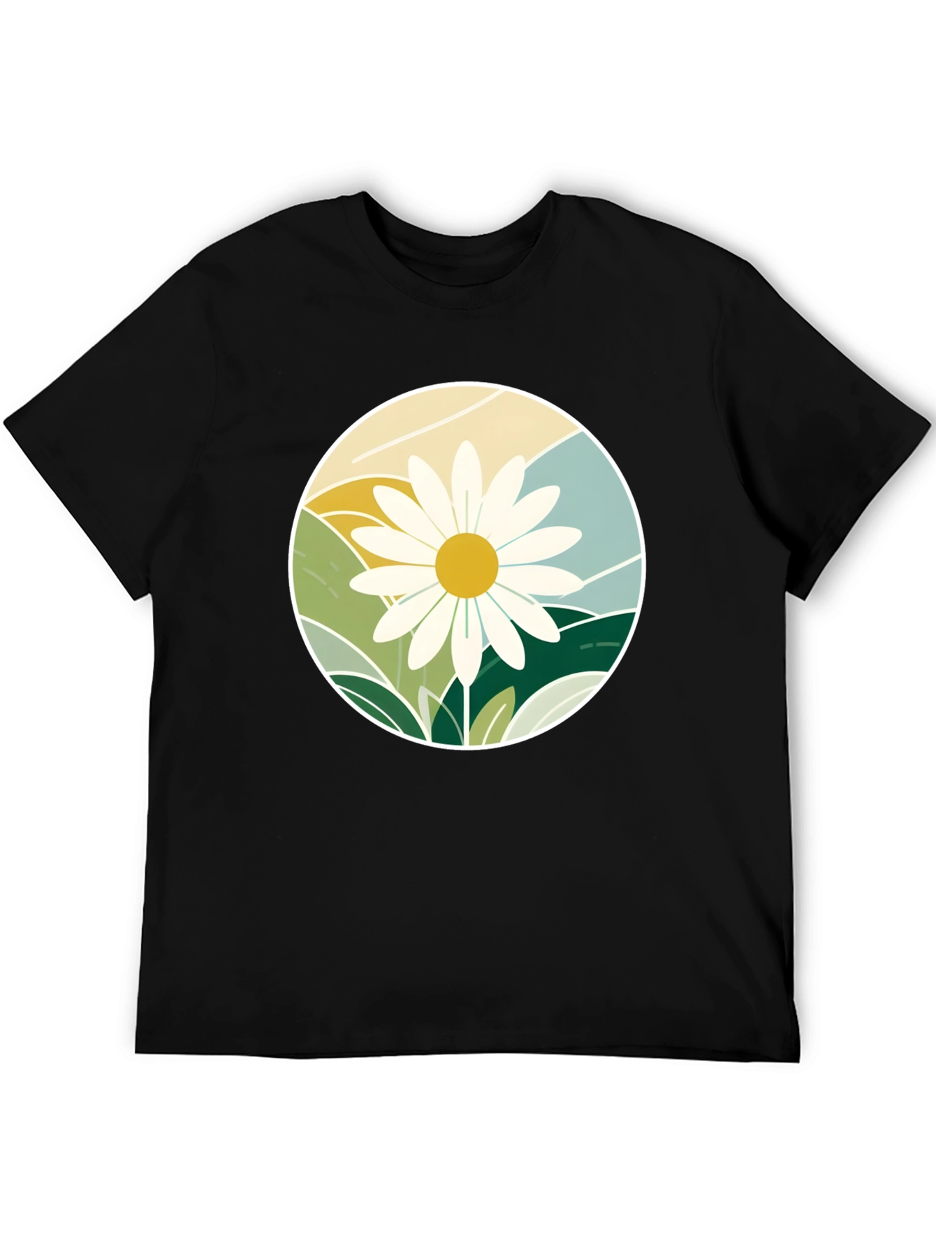 Daisy Mountainscape Graphic Tee - Black