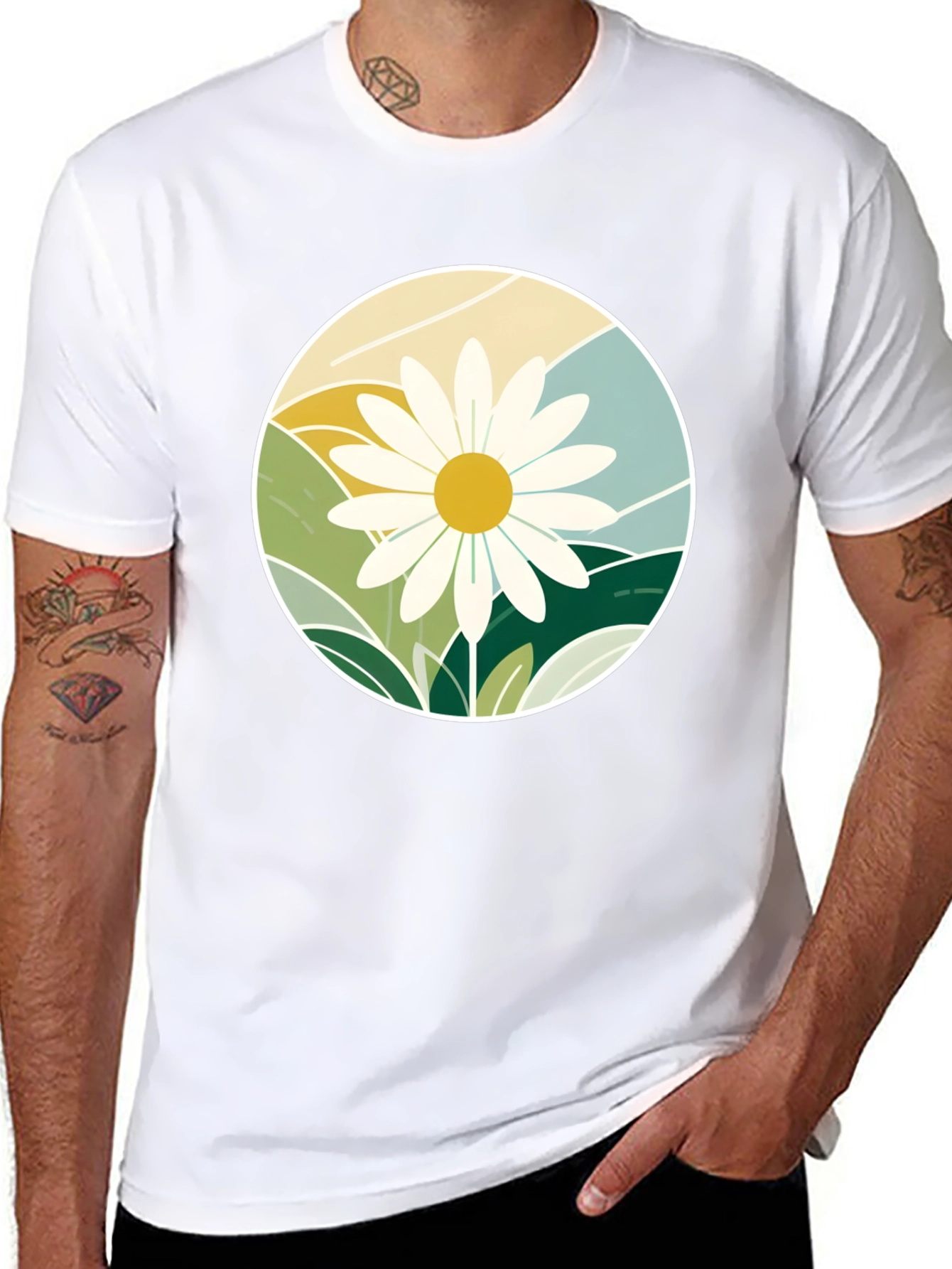 Daisy Mountainscape Graphic Tee - Black