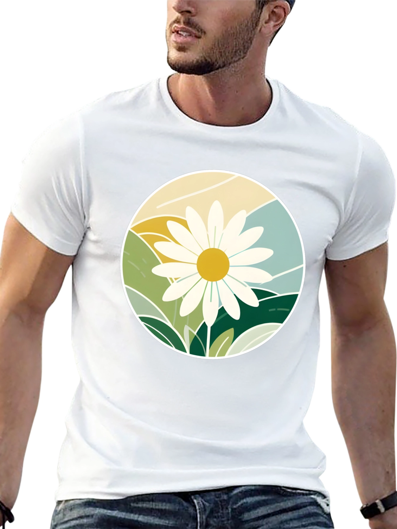 Daisy Mountainscape Graphic Tee - Black