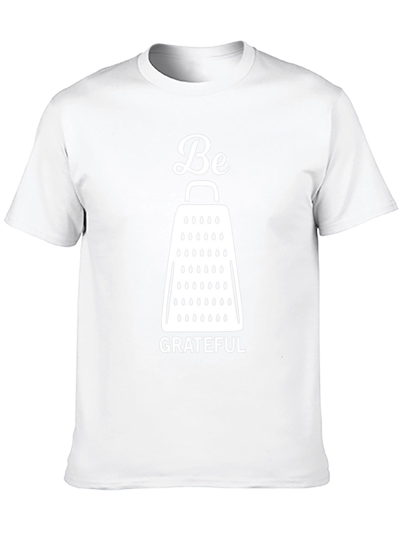 Be Grateful Cheese Grater Graphic T-Shirt - Black