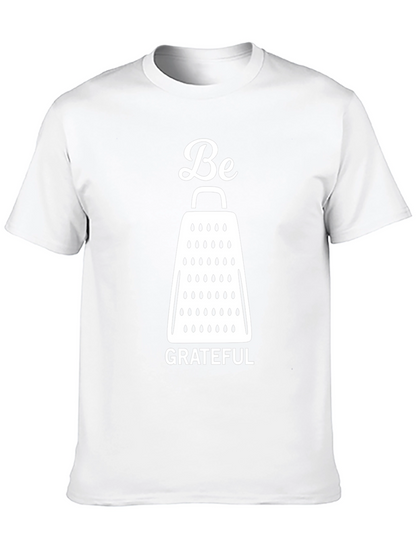 Be Grateful Cheese Grater Graphic T-Shirt - Black