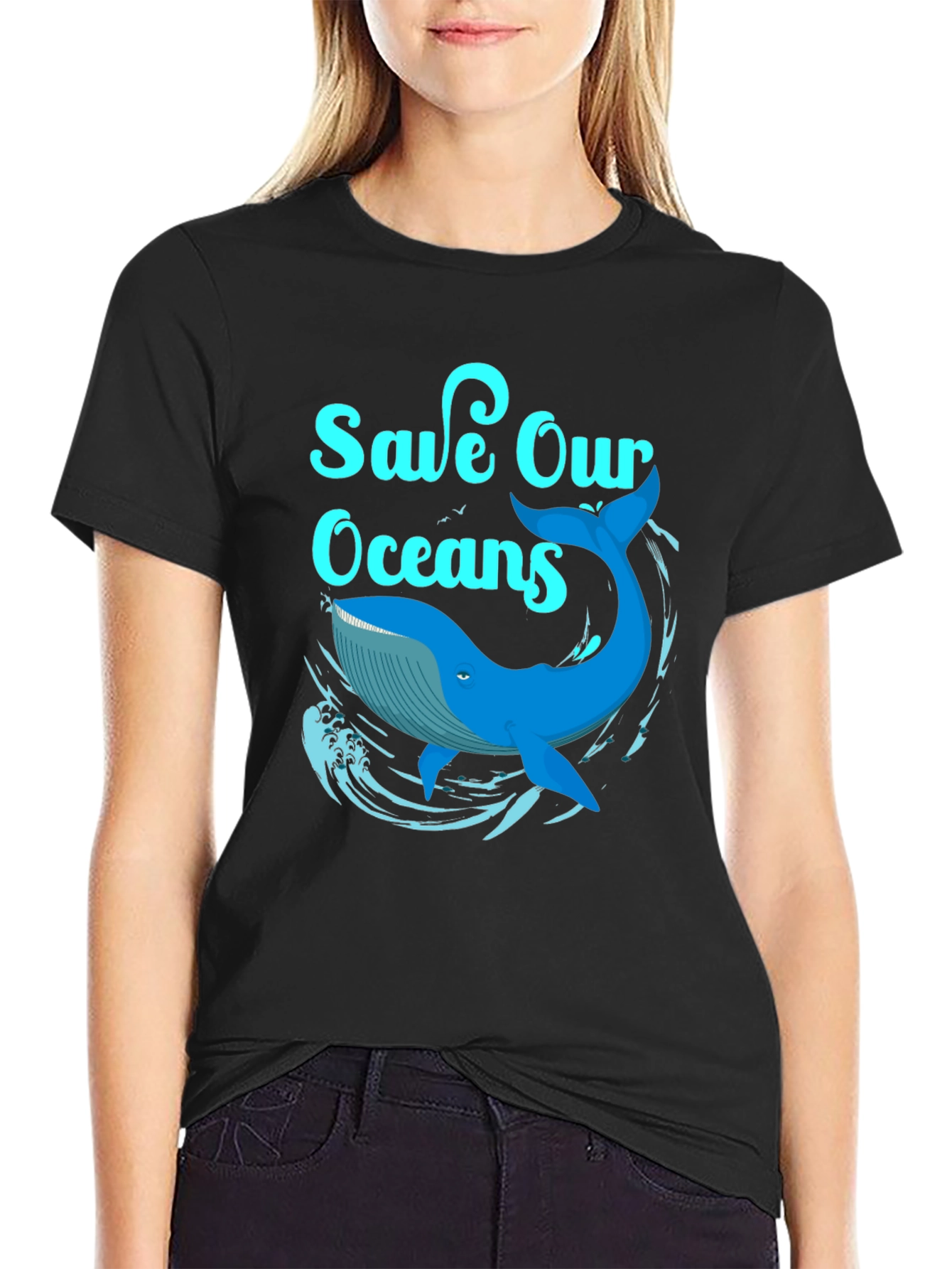 Save Our Oceans Whale Graphic T-Shirt