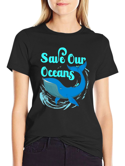 Save Our Oceans Whale Graphic T-Shirt