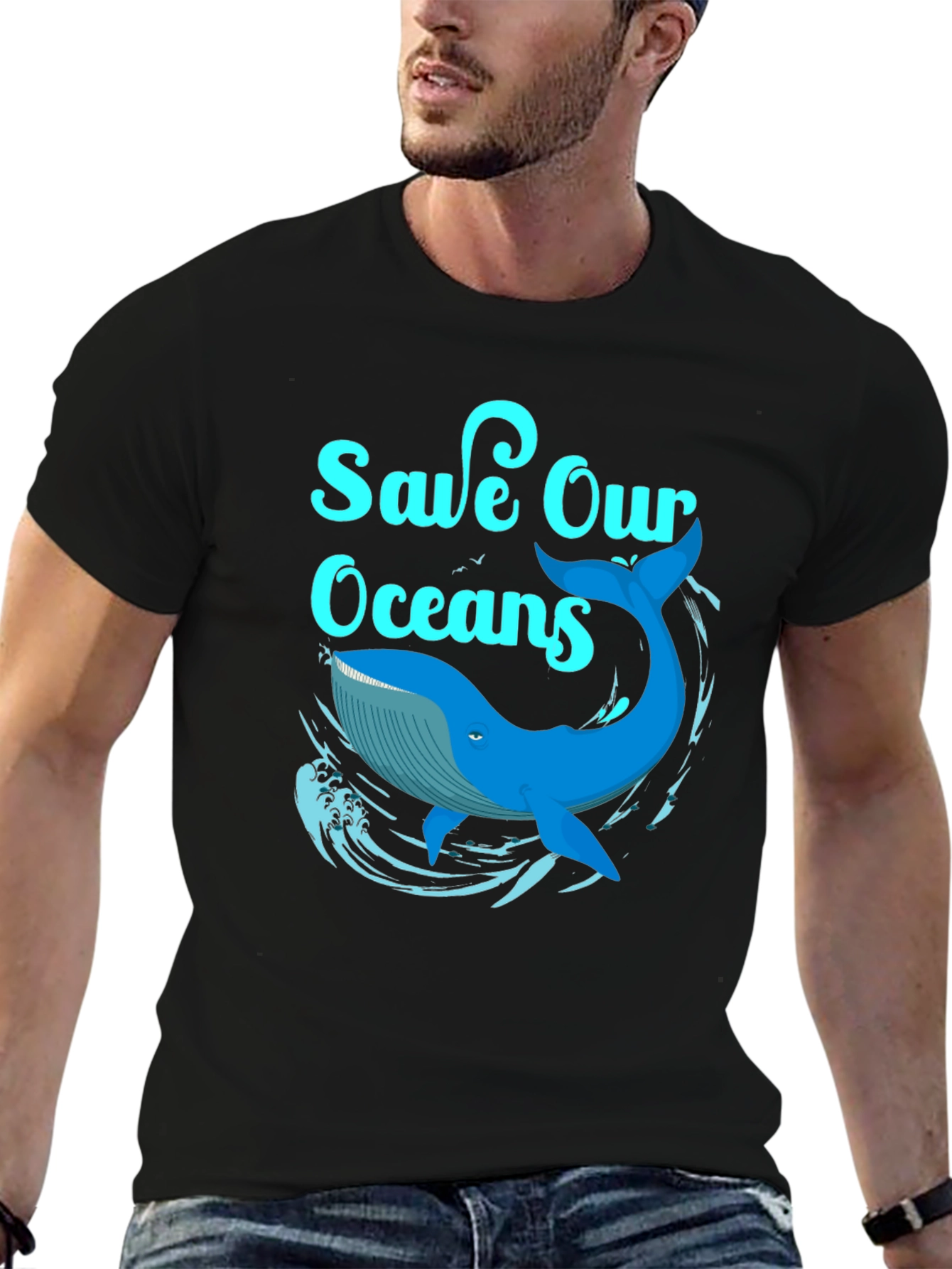 Save Our Oceans Whale Graphic T-Shirt