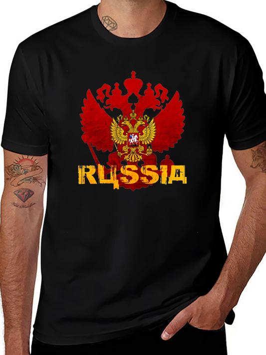 Russia Flag Eagle Graphic T-Shirt