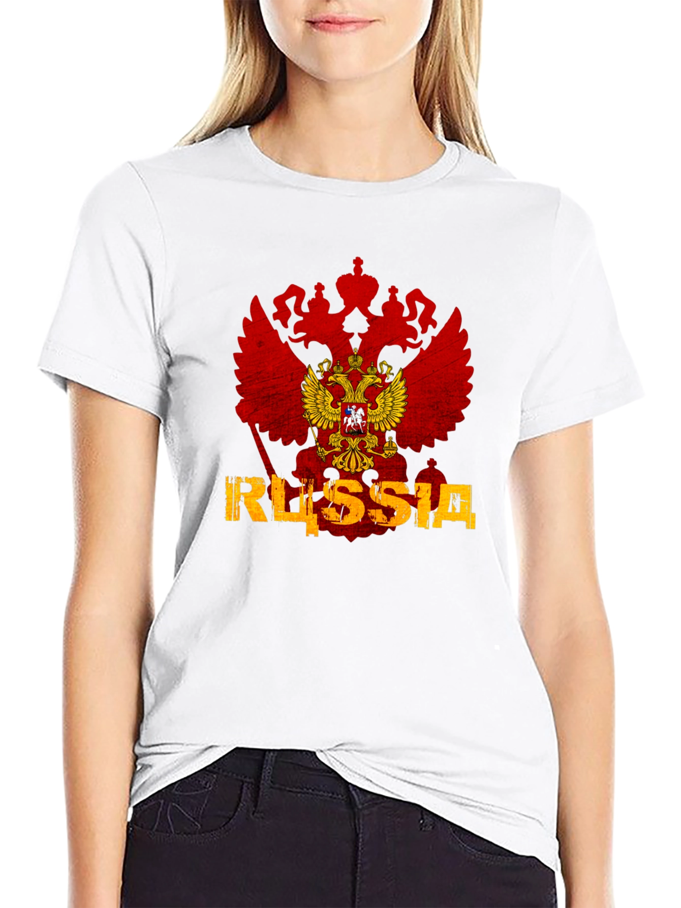 Russia Flag Eagle Graphic T-Shirt