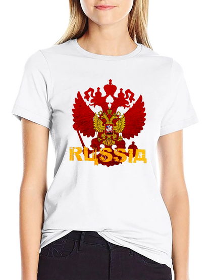 Russia Flag Eagle Graphic T-Shirt