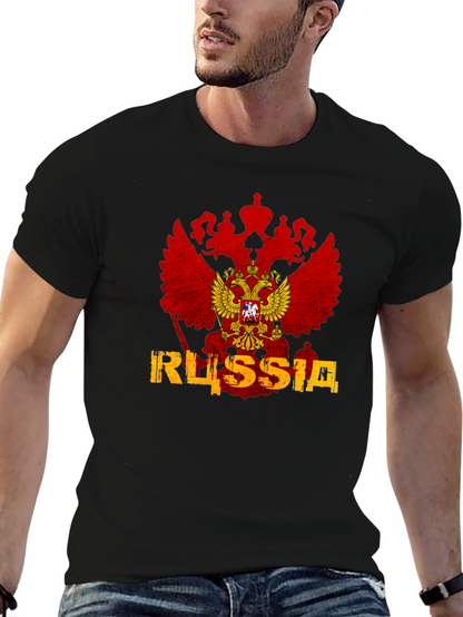 Russia Flag Eagle Graphic T-Shirt
