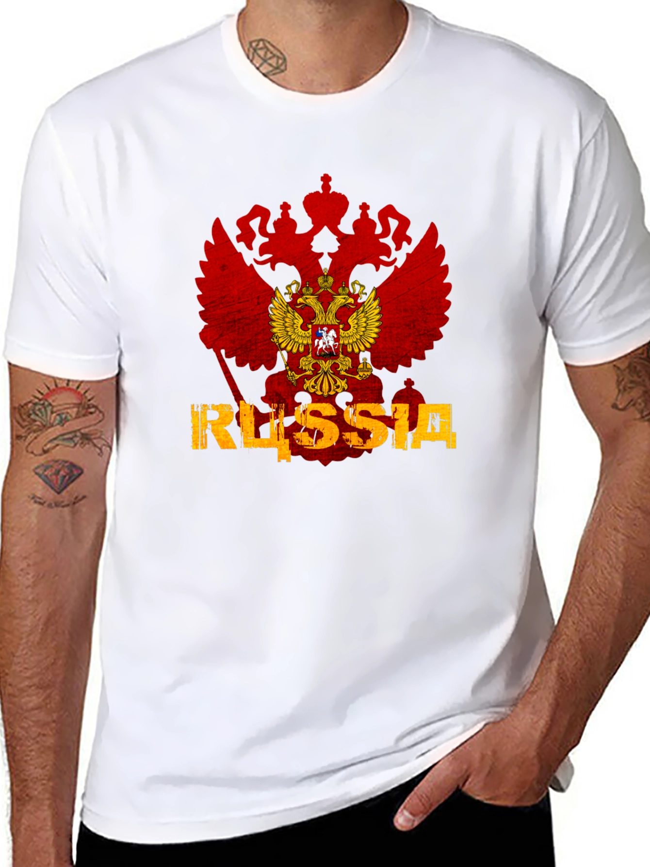 Russia Flag Eagle Graphic T-Shirt