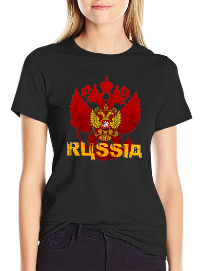 Russia Flag Eagle Graphic T-Shirt