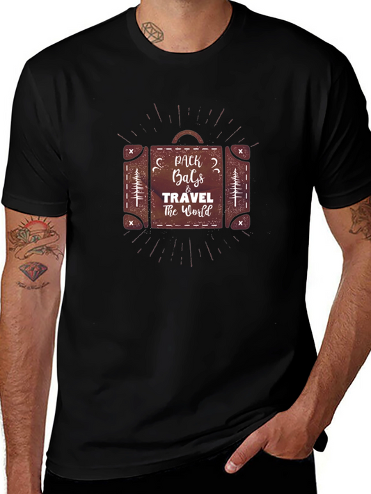 Pack Bags & Travel the World T-Shirt - Black