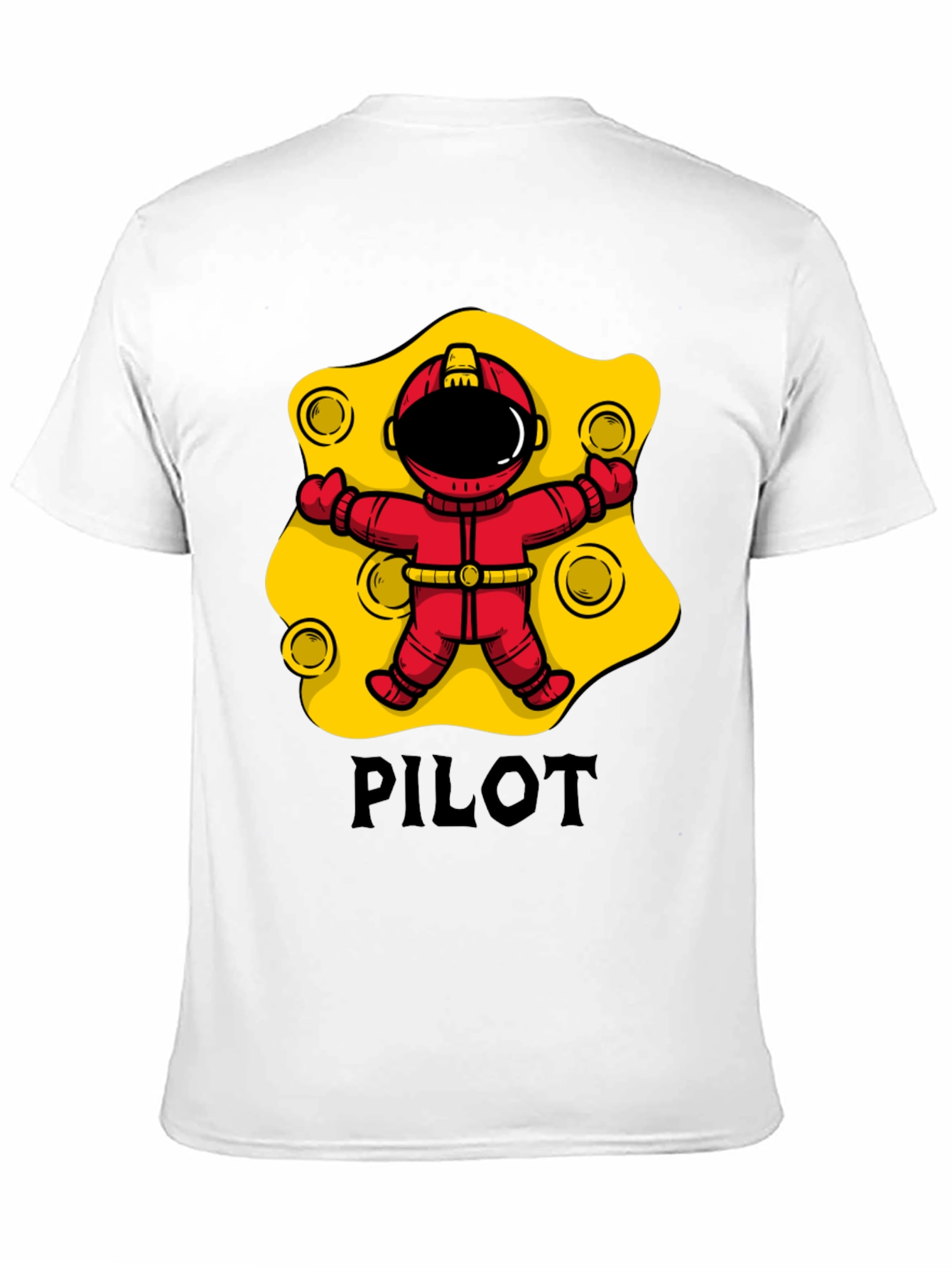 Pilot Astronaut T-Shirt - Black Cotton Graphic Tee
