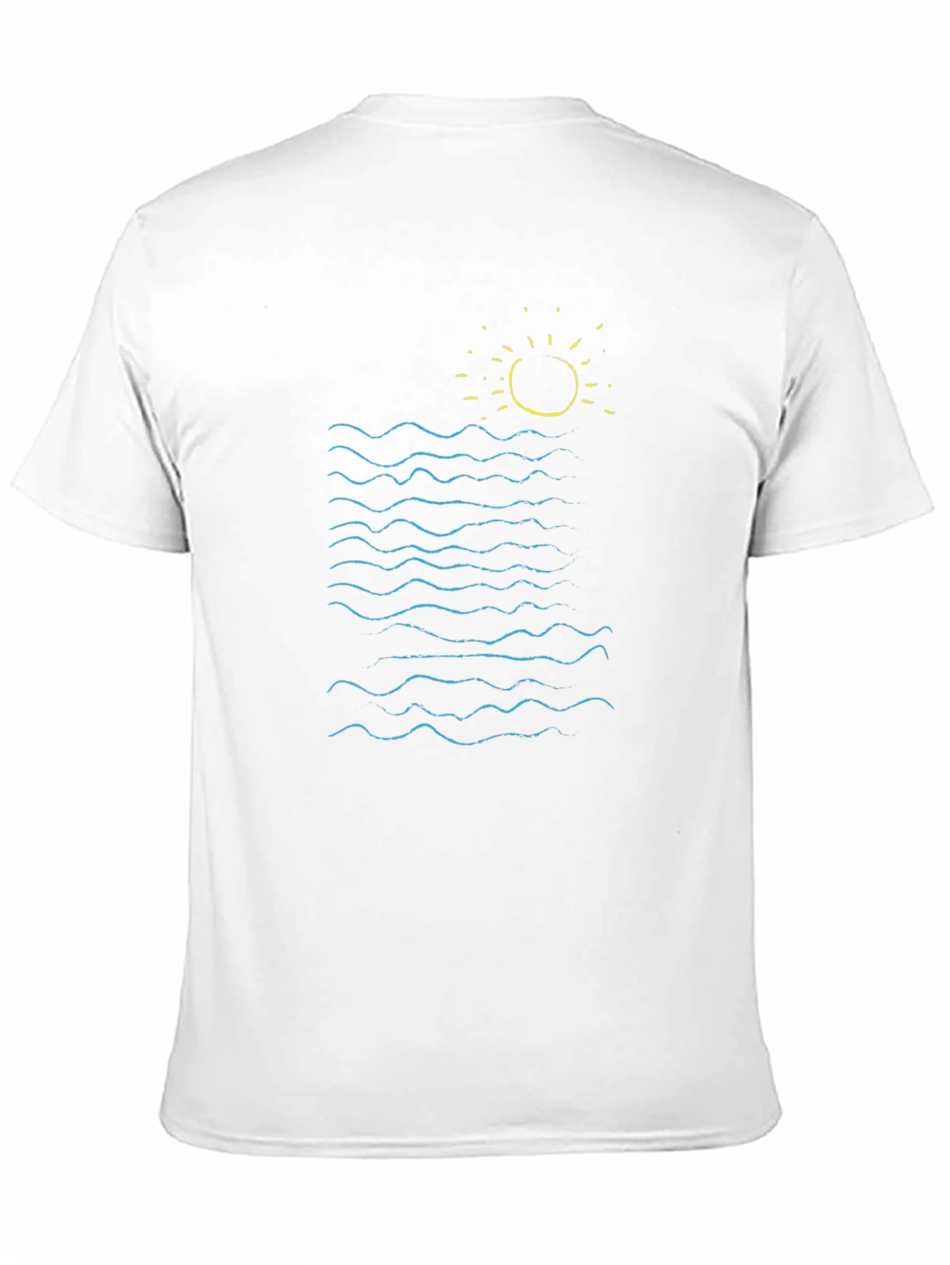 Ocean Waves Graphic Tee - Black Cotton Summer Shirt