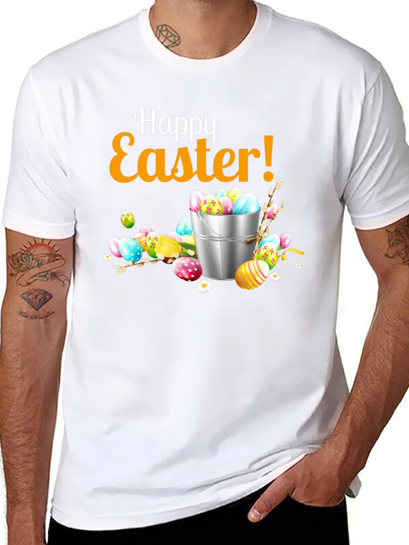 Happy Easter T-Shirt - Festive Egg Bucket Design
