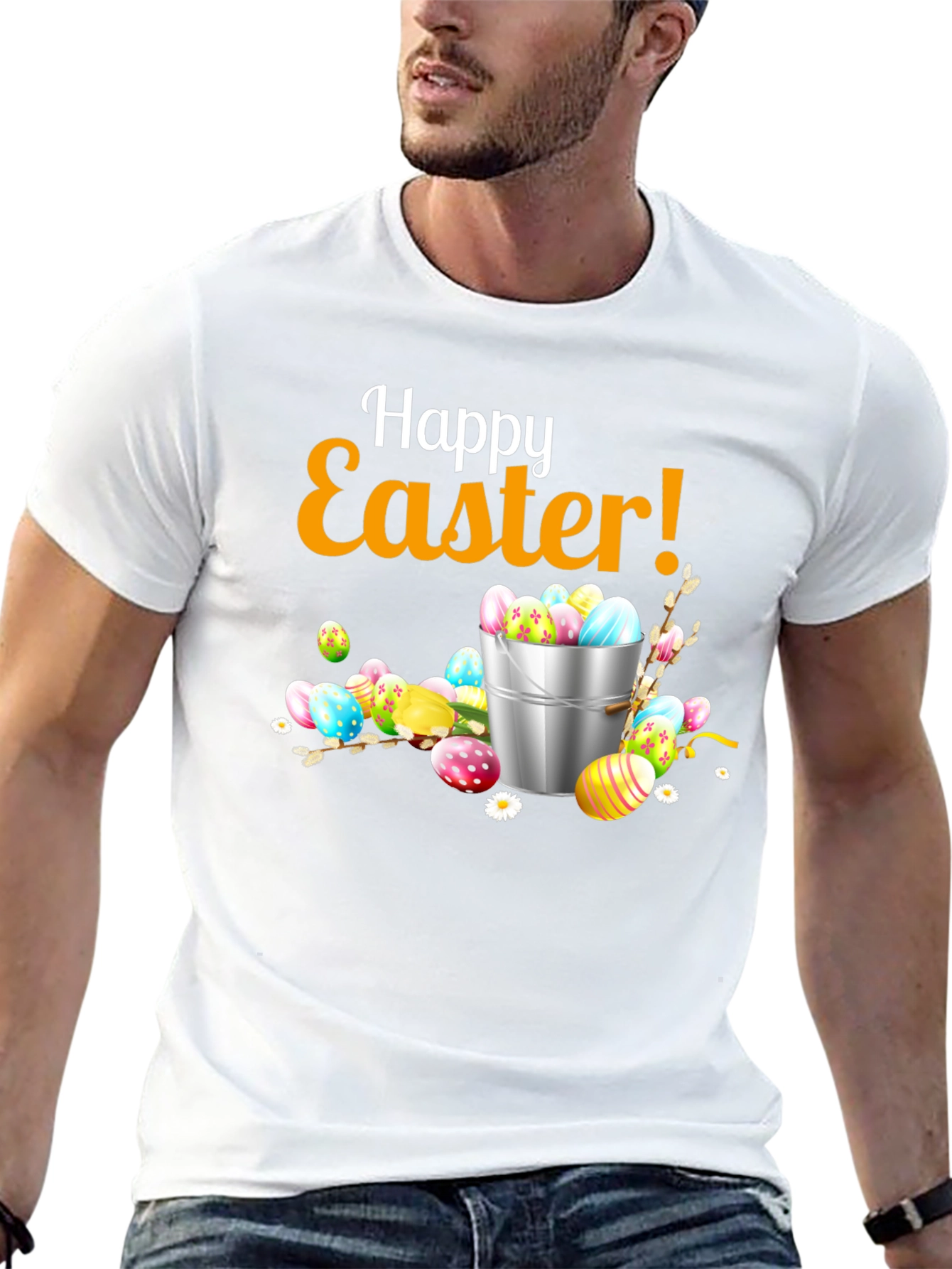 Happy Easter T-Shirt - Festive Egg Bucket Design