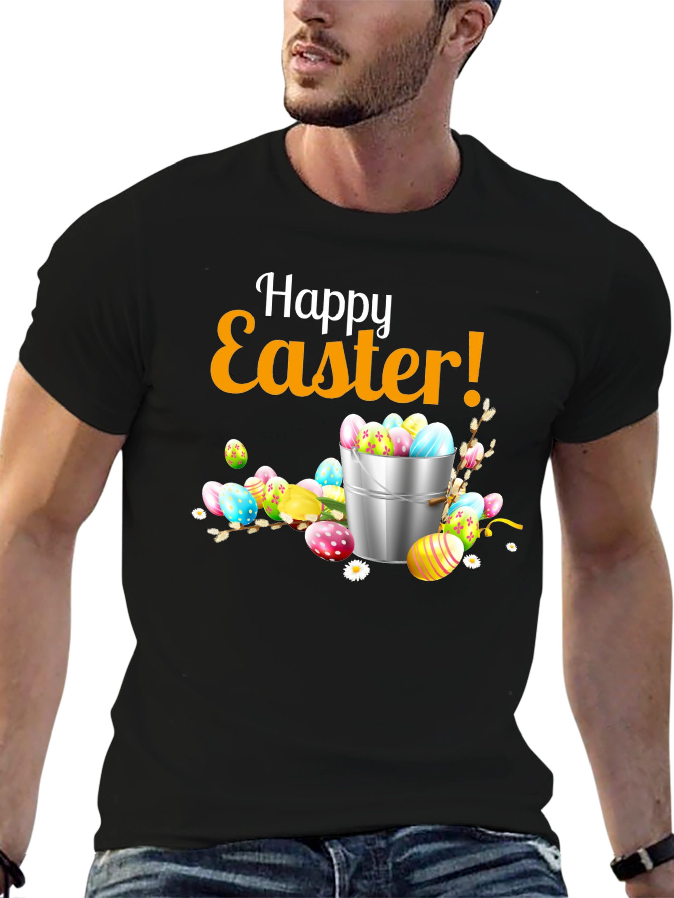 Happy Easter T-Shirt - Festive Egg Bucket Design