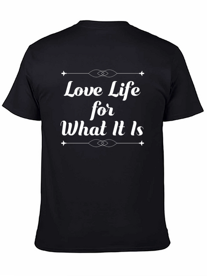 Love Life Graphic Tee - Black Cotton Blend