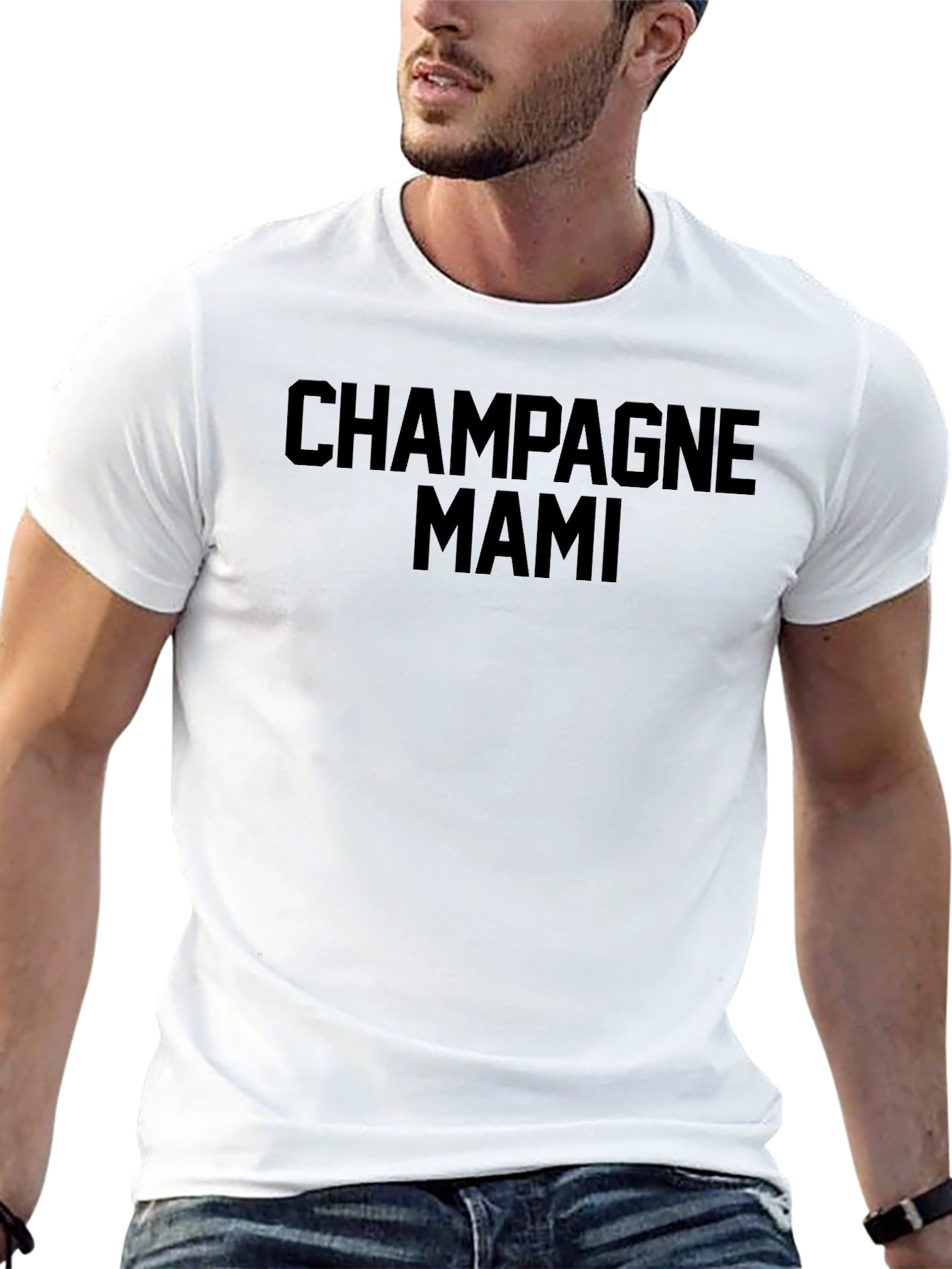 Champagne Mami Black Graphic Tee