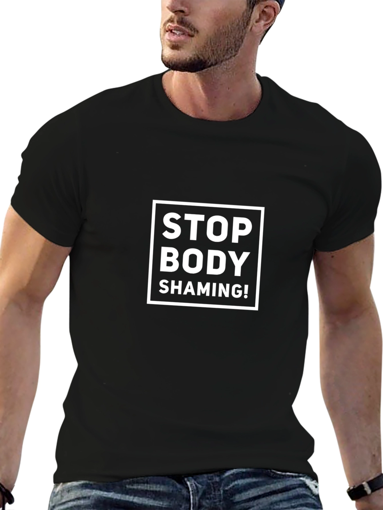 Stop Body Shaming Black Graphic Tee