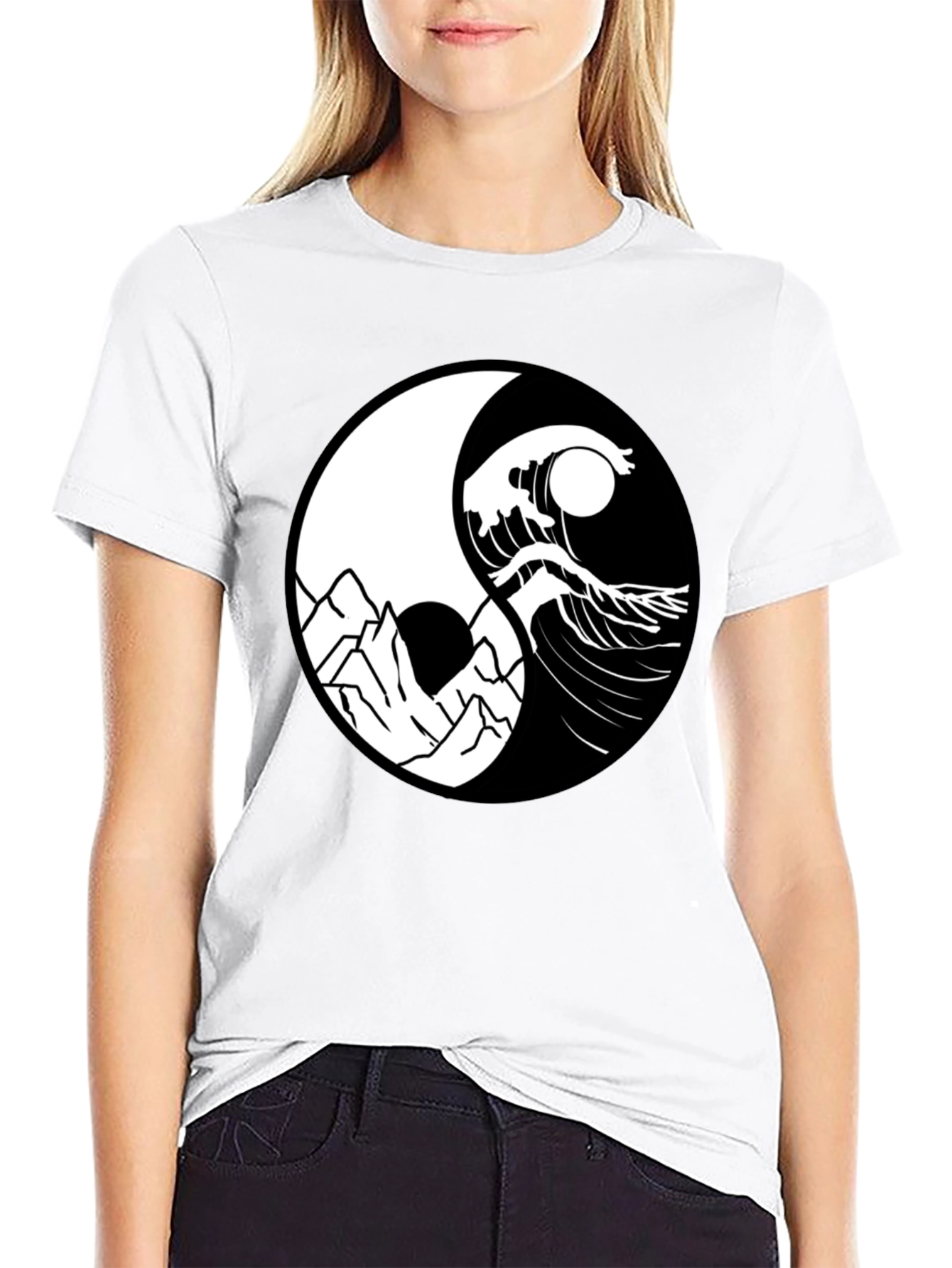 Yin Yang Mountain Wave Graphic Tee
