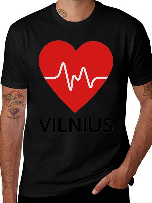 Vilnius Heartbeat T-Shirt - Mens Graphic Tee