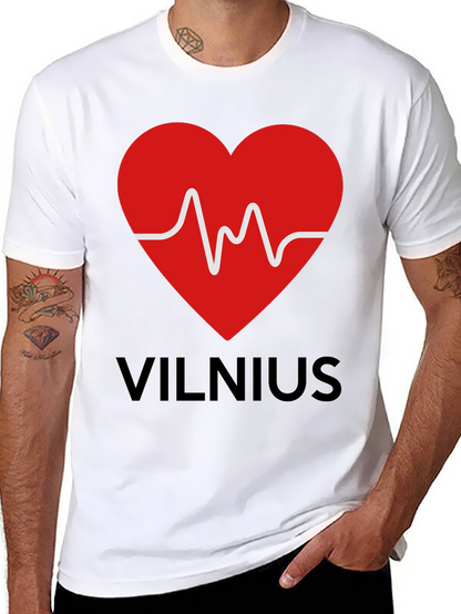 Vilnius Heartbeat T-Shirt - Mens Graphic Tee
