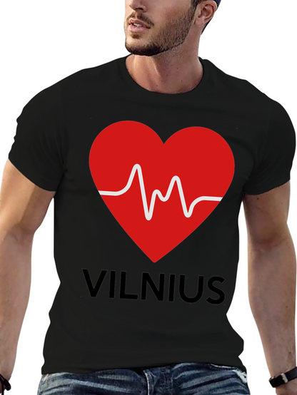 Vilnius Heartbeat T-Shirt - Mens Graphic Tee