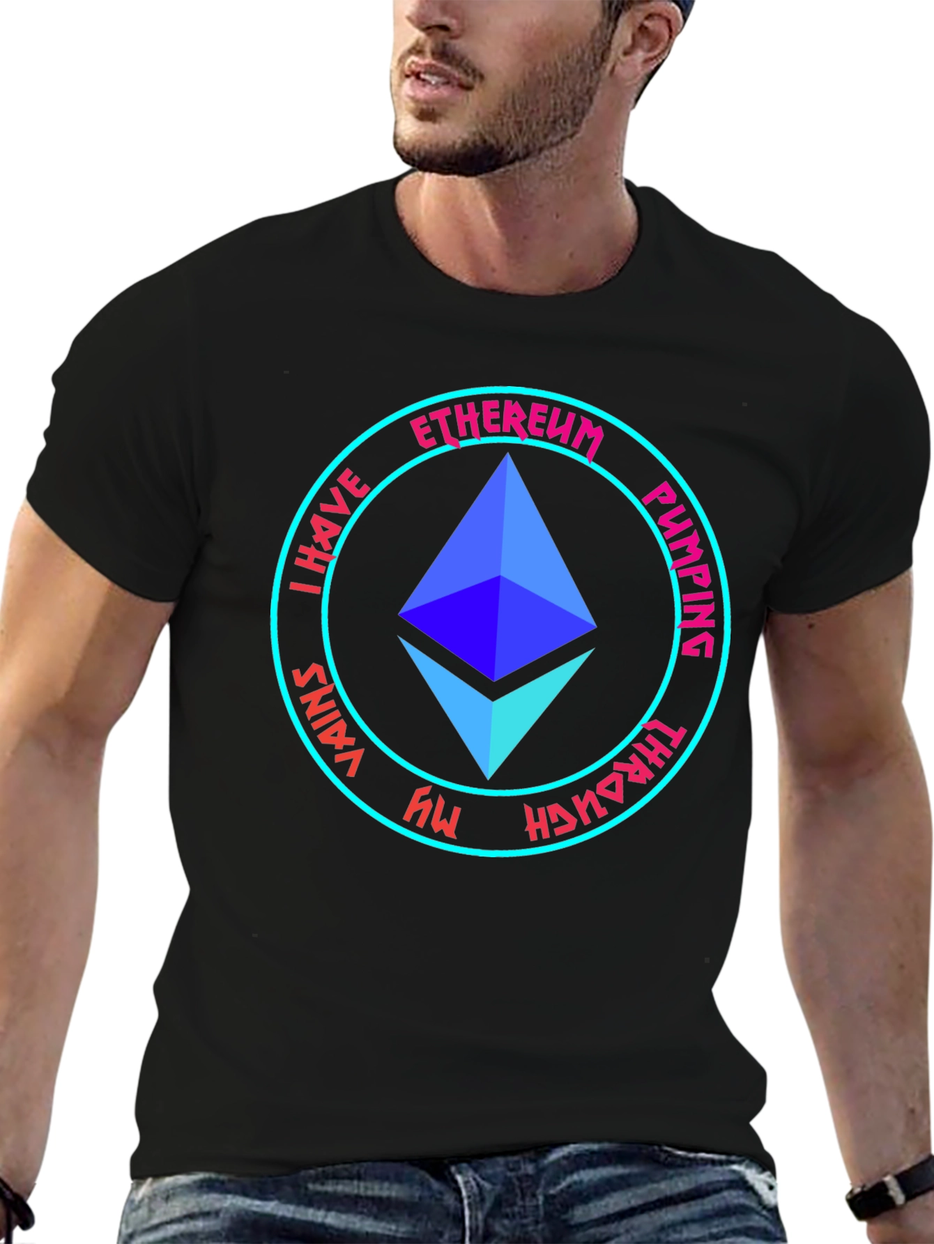 Ethereum Pumping Through My Veins Black T-Shirt