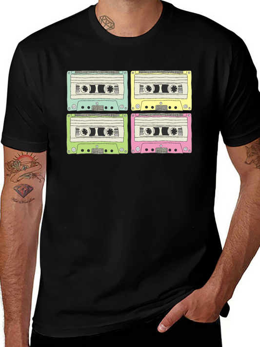 Retro Cassette Tape Graphic Tee - Vintage Music T-Shirt