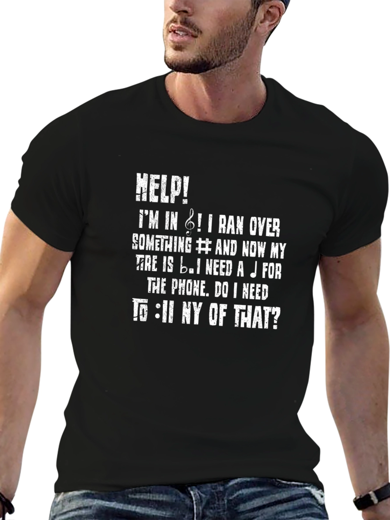 Musical Humor T-Shirt: Flat Tire!
