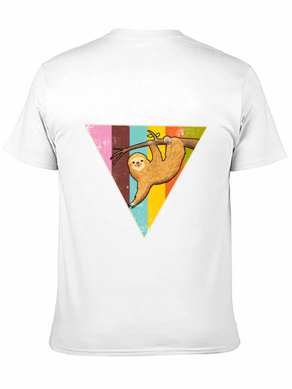 Sloth Triangle Graphic Tee - Casual & Fun Style