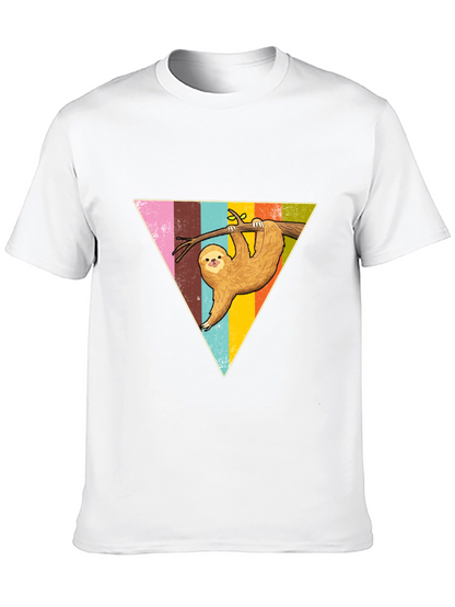 Sloth Triangle Graphic Tee - Casual & Fun Style