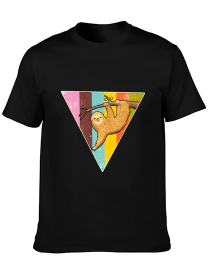 Sloth Triangle Graphic Tee - Casual & Fun Style