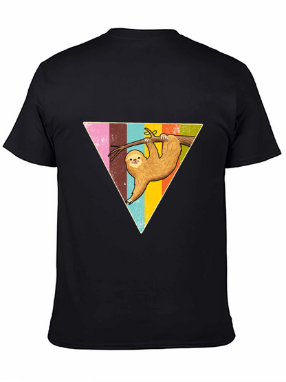 Sloth Triangle Graphic Tee - Casual & Fun Style
