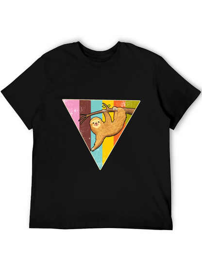 Sloth Triangle Graphic Tee - Casual & Fun Style
