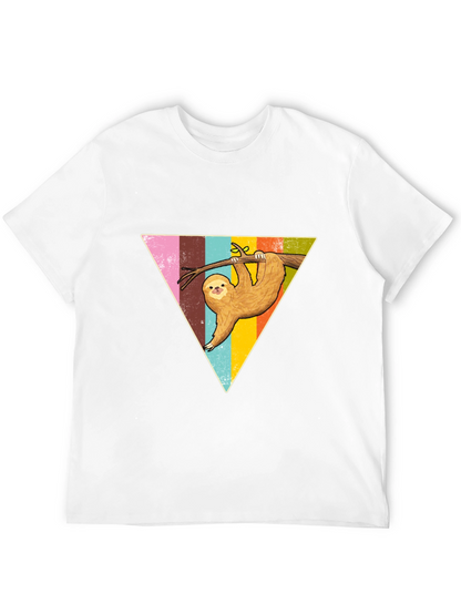 Sloth Triangle Graphic Tee - Casual & Fun Style