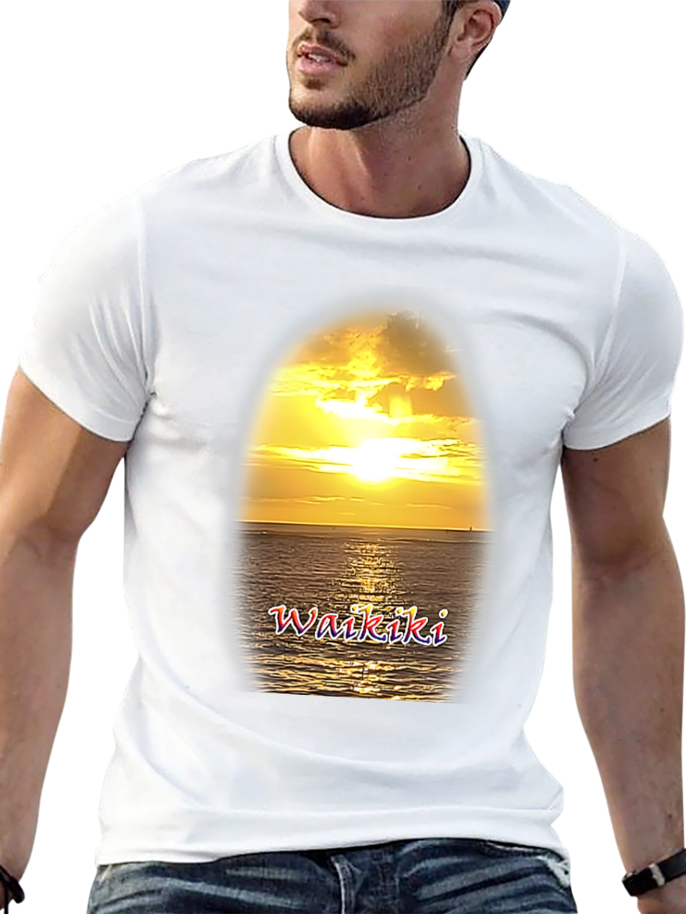 Waikiki Sunset Graphic T-Shirt