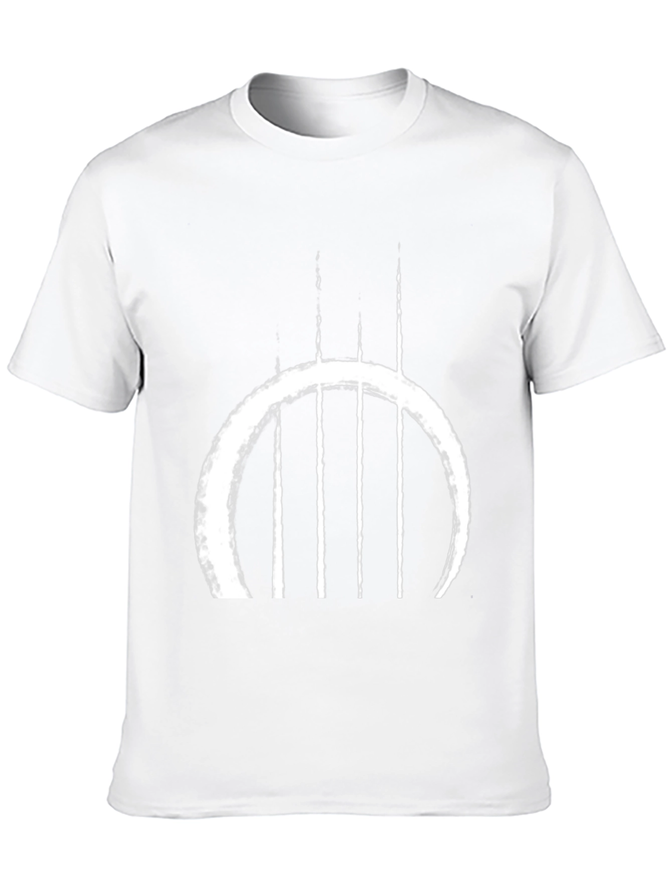 Abstract Circle & Lines Graphic Black T-Shirt