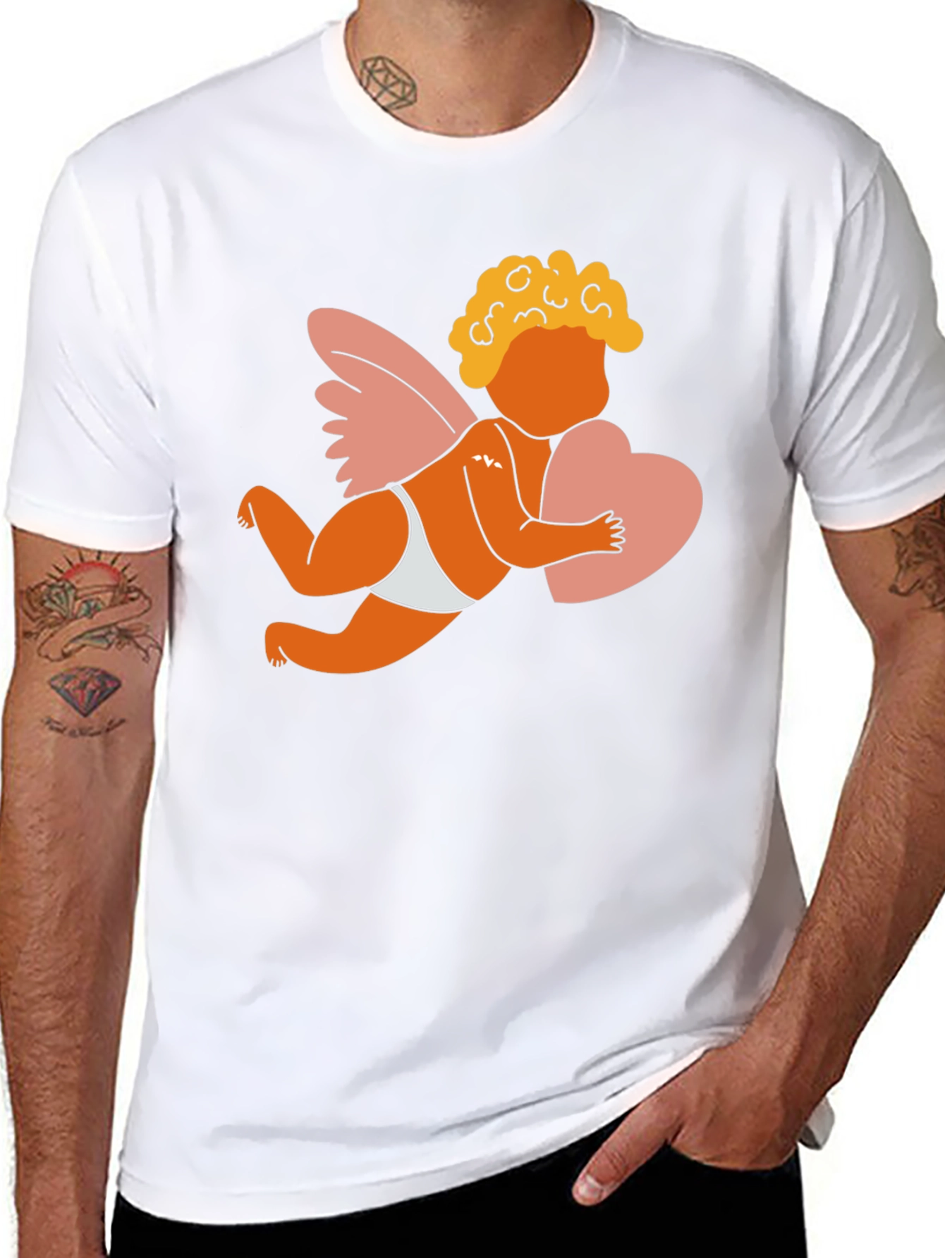 Cupid Graphic T-Shirt - Love and Hearts