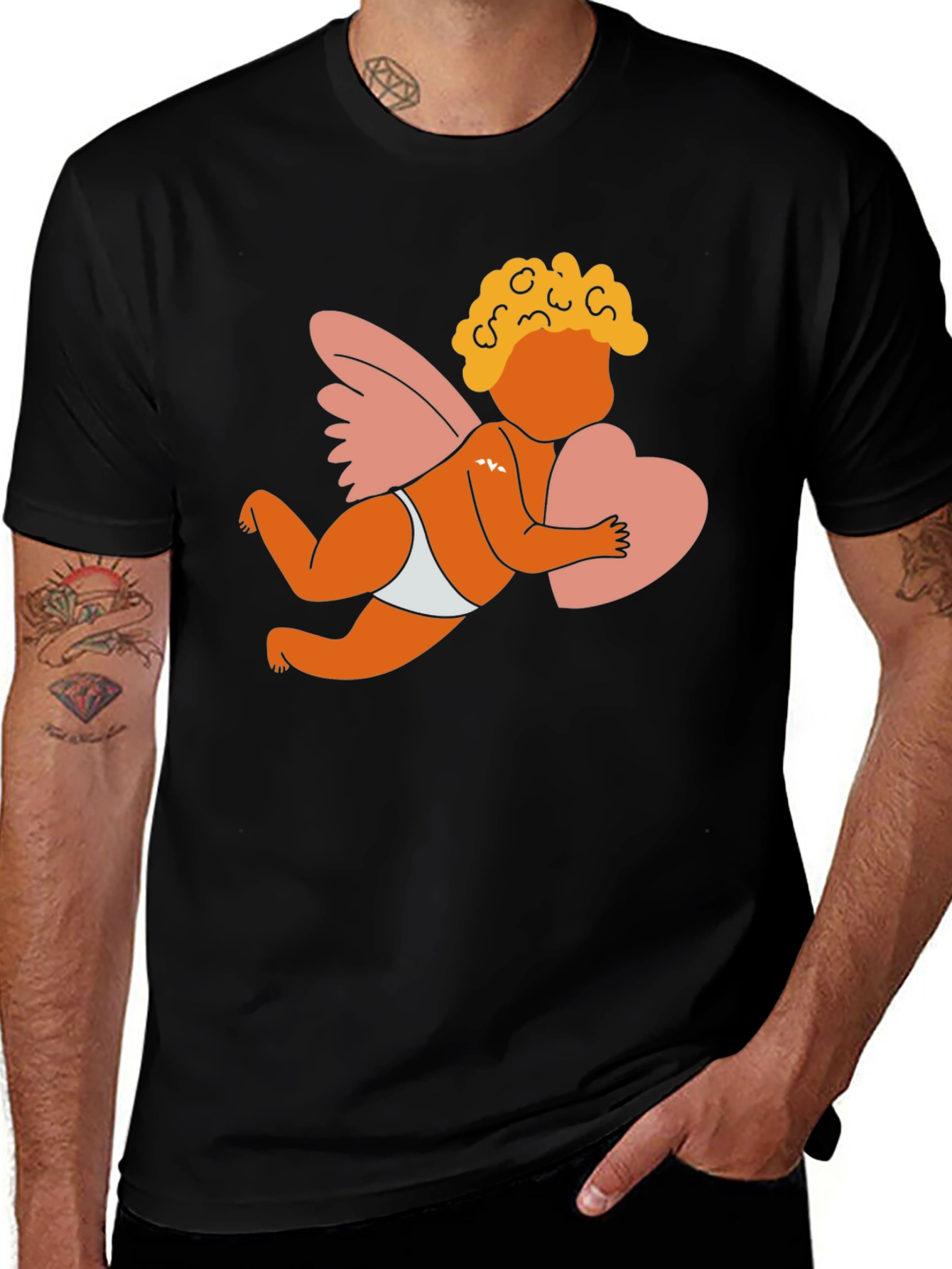 Cupid Graphic T-Shirt - Love and Hearts