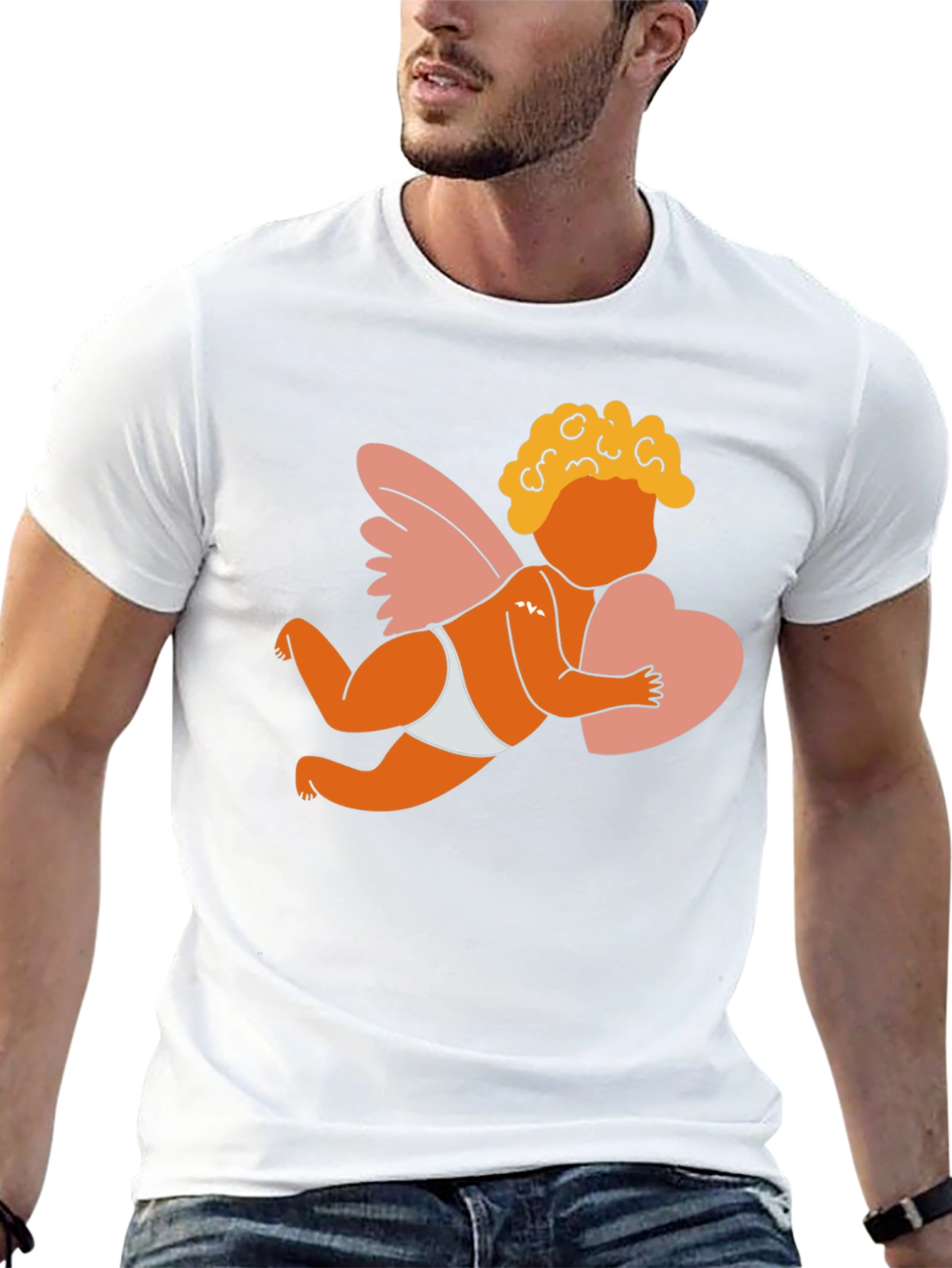 Cupid Graphic T-Shirt - Love and Hearts