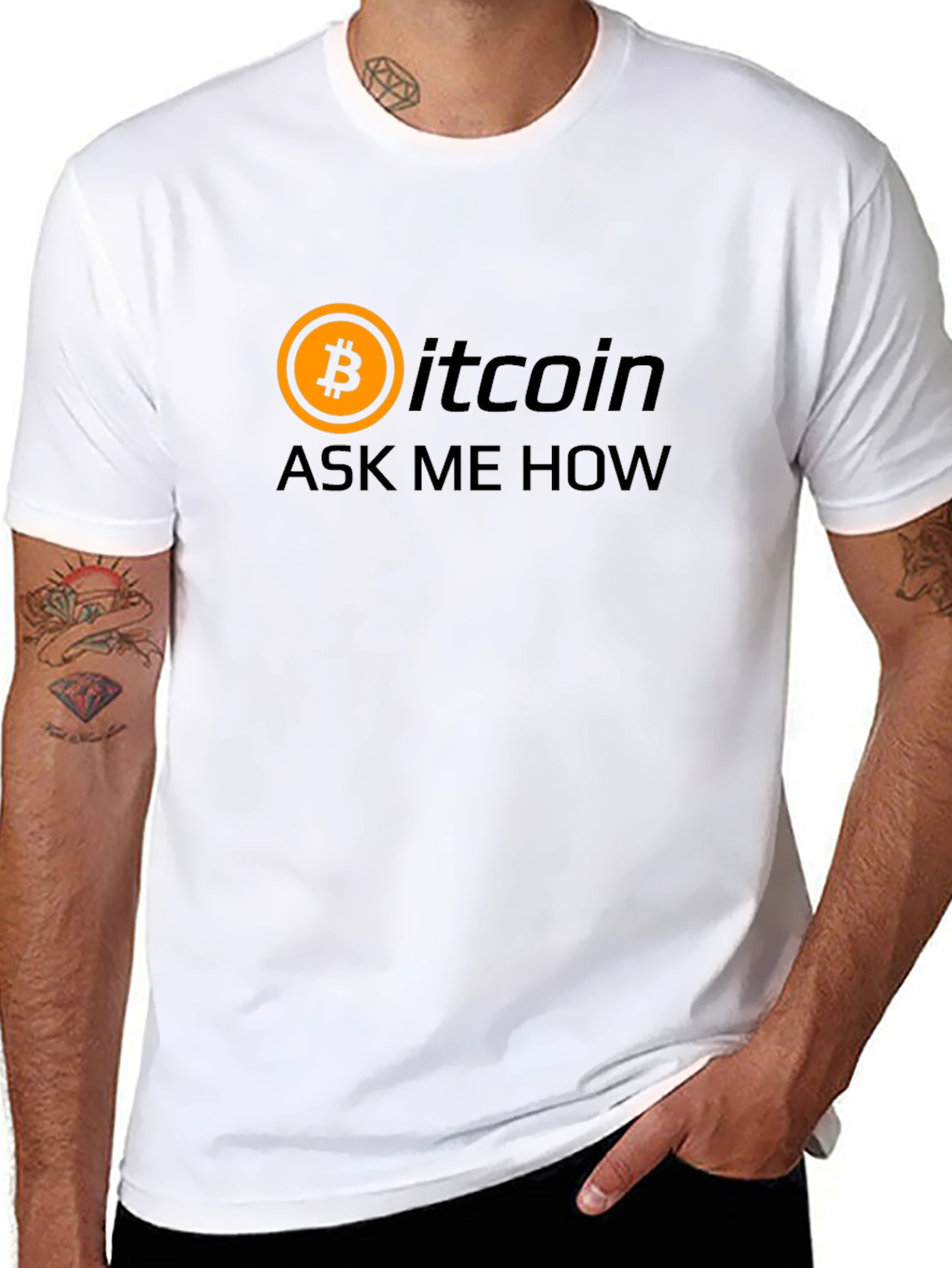 Bitcoin Ask Me How Black Graphic T-Shirt Crypto Tee