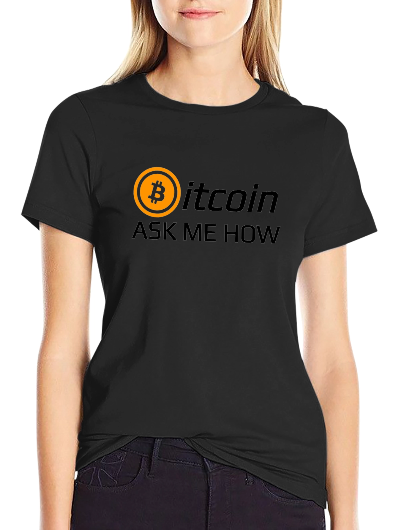 Bitcoin Ask Me How Black Graphic T-Shirt Crypto Tee